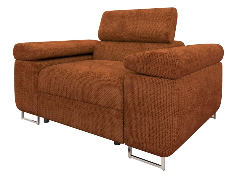 Mirjan24 Sofa Torezio I 1-Sitzer – Polstersofa mit verstellbarer Kopfstütze, Metallfüße, Modernh