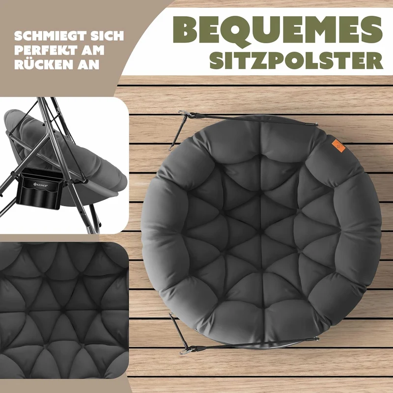 KESSER Hängesessel mit Gestell – Hängestuhl Indoor/Outdoor, inkl. Kissen & Tascheh