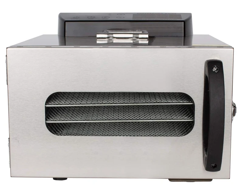 Beeketal 'BDA-15' Dörrautomat aus Edelstahl mit 10 Etagen, Zeitschaltuhr (max. 24h), einstellbarer Temperatur (30-90 °C) und LED Bedienfeld - Profi Gastro Dörrgerät inkl. 10 Einlegegitter