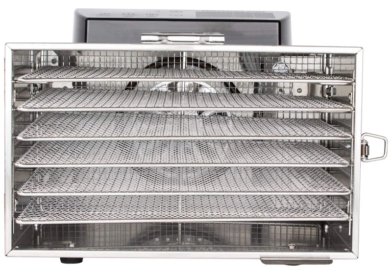 Beeketal 'BDA-15' Dörrautomat aus Edelstahl mit 10 Etagen, Zeitschaltuhr (max. 24h), einstellbarer Temperatur (30-90 °C) und LED Bedienfeld - Profi Gastro Dörrgerät inkl. 10 Einlegegitter