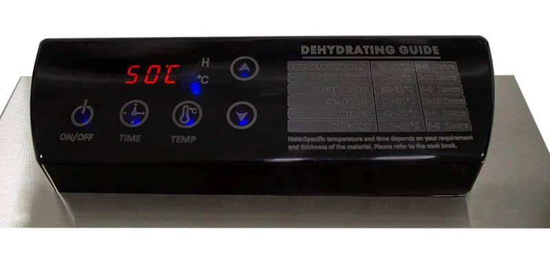 Beeketal 'BDA-15' Dörrautomat aus Edelstahl mit 10 Etagen, Zeitschaltuhr (max. 24h), einstellbarer Temperatur (30-90 °C) und LED Bedienfeld - Profi Gastro Dörrgerät inkl. 10 Einlegegitter