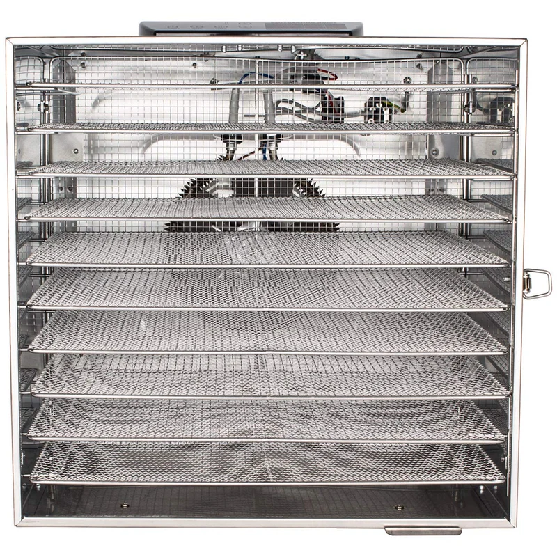 Beeketal 'BDA-15' Dörrautomat aus Edelstahl mit 10 Etagen, Zeitschaltuhr (max. 24h), einstellbarer Temperatur (30-90 °C) und LED Bedienfeld - Profi Gastro Dörrgerät inkl. 10 Einlegegitter