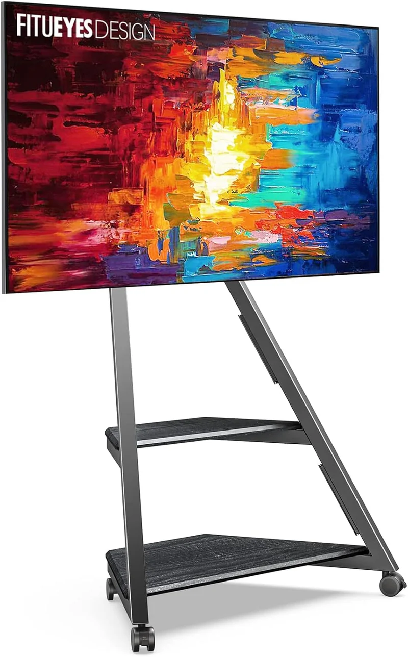 FITUEYES Mobiler TV Ständer mit Rollen für 32–65 Zoll Fernseherh