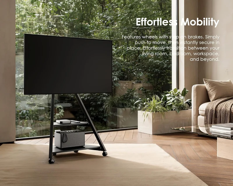 FITUEYES Mobiler TV Ständer mit Rollen für 32–65 Zoll Fernseherh