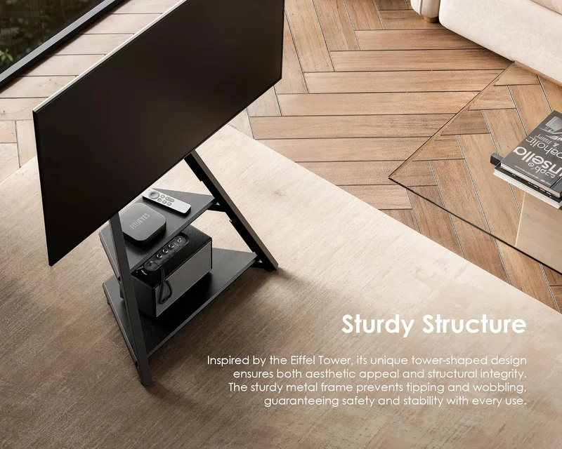 FITUEYES Mobiler TV Ständer mit Rollen für 32–65 Zoll Fernseherh