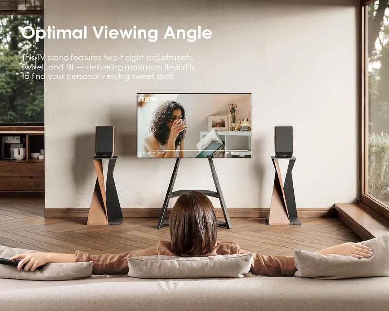 FITUEYES Mobiler TV Ständer mit Rollen für 32–65 Zoll Fernseherh