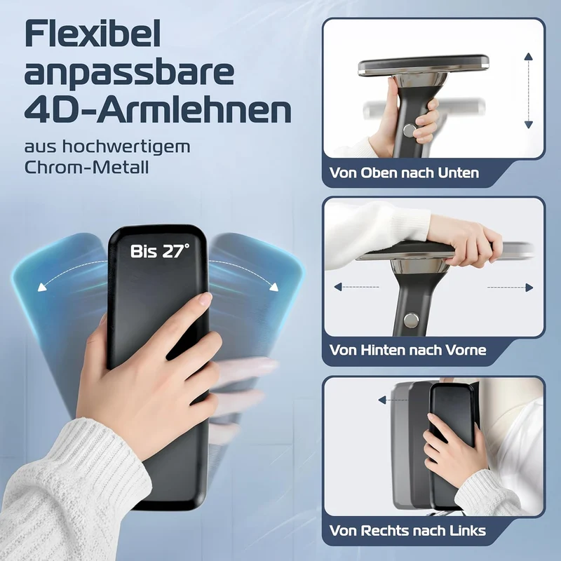 CLOUVOU CleverSeat Ergonomischer Bürostuhl – Verstellbar, bis 150 kgh