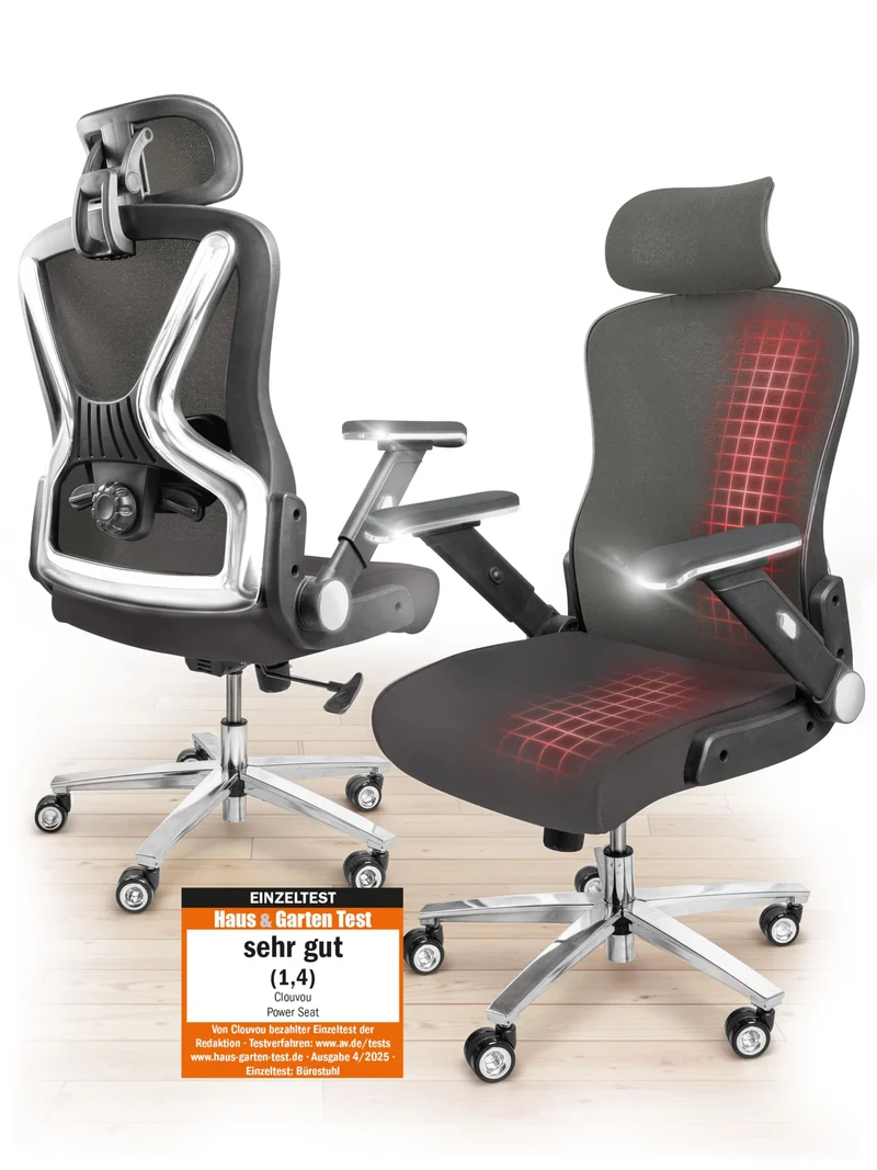 CLOUVOU CleverSeat Ergonomischer Bürostuhl – Verstellbar, bis 150 kgh