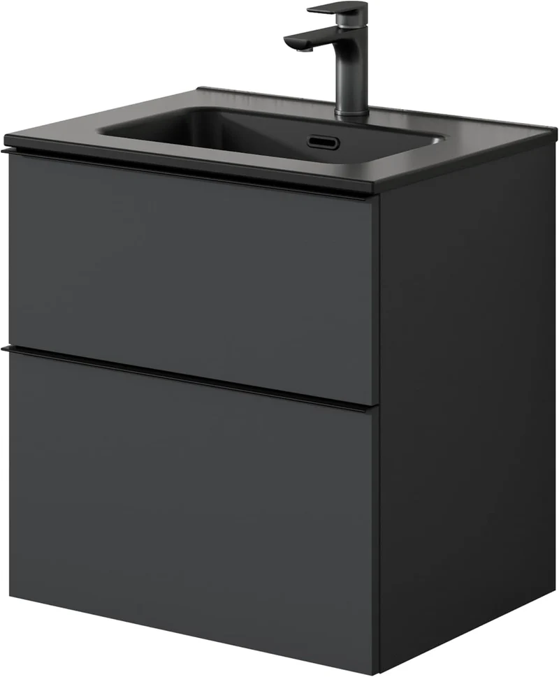 BERNSTEIN Badmöbel-Set Lavoa – Waschbecken mit Unterschrank, 2 Schubladen, Soft-Close, modernes Waschtisch-Seth