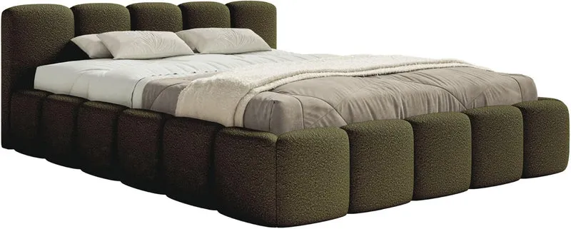 Selsey Polsterbett Cloudy Low mit Stauraum – Gepolstertes Bett mit Lattenrost, Metallrahmen, Bouclé-Stoff, modernh