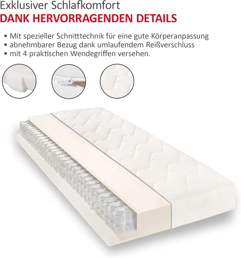 Matratzen Concord Sleepsy Kalio Taschenfederkernmatratze H2, 7-Zonen, 20 cmh