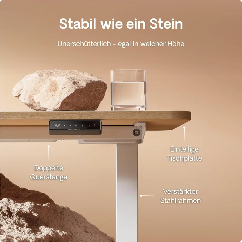 Desktronic HomeOne Elektrisch Höhenverstellbarer Schreibtisch, USB-Anschlüsse, Ergonomischh