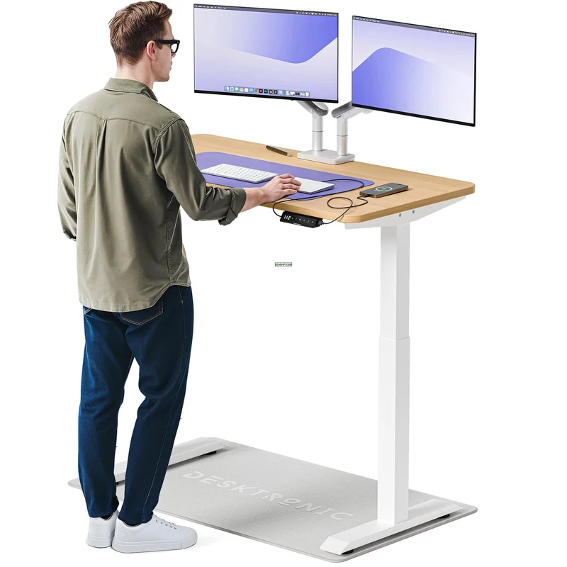 Desktronic HomeOne Elektrisch Höhenverstellbarer Schreibtisch, USB-Anschlüsse, Ergonomischh