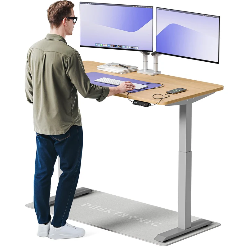 Desktronic HomeOne Elektrisch Höhenverstellbarer Schreibtisch, USB-Anschlüsse, Ergonomischh