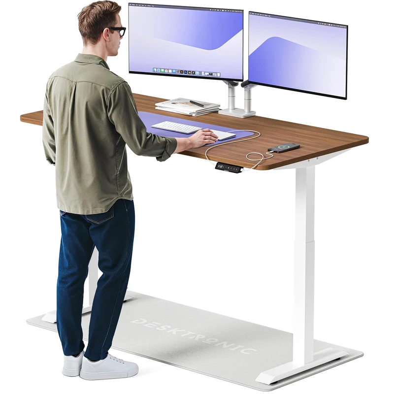 Desktronic HomeOne Elektrisch Höhenverstellbarer Schreibtisch, USB-Anschlüsse, Ergonomischh