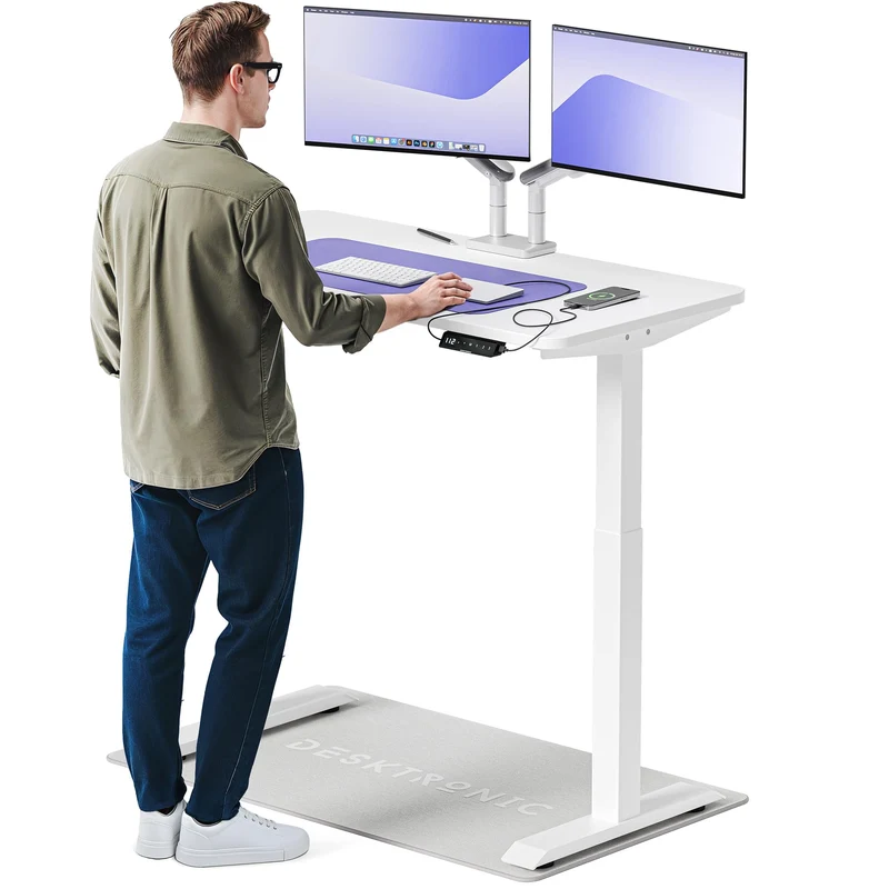Desktronic HomeOne Elektrisch Höhenverstellbarer Schreibtisch, USB-Anschlüsse, Ergonomischh