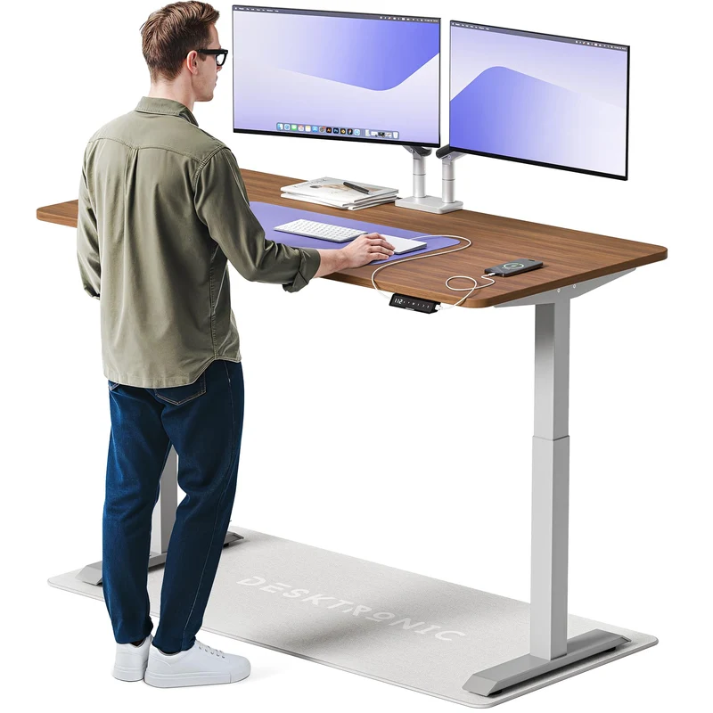Desktronic HomeOne Elektrisch Höhenverstellbarer Schreibtisch, USB-Anschlüsse, Ergonomischh