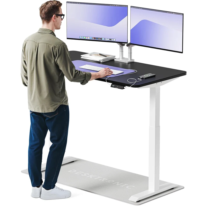 Desktronic HomeOne Elektrisch Höhenverstellbarer Schreibtisch, USB-Anschlüsse, Ergonomischh