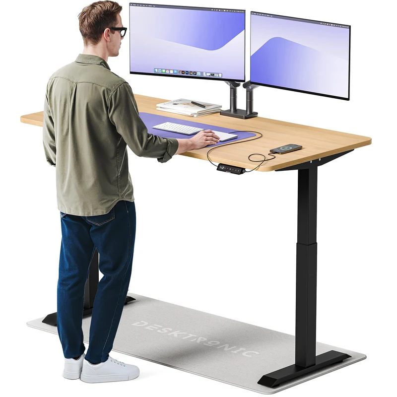 Desktronic HomeOne Elektrisch Höhenverstellbarer Schreibtisch, USB-Anschlüsse, Ergonomischh