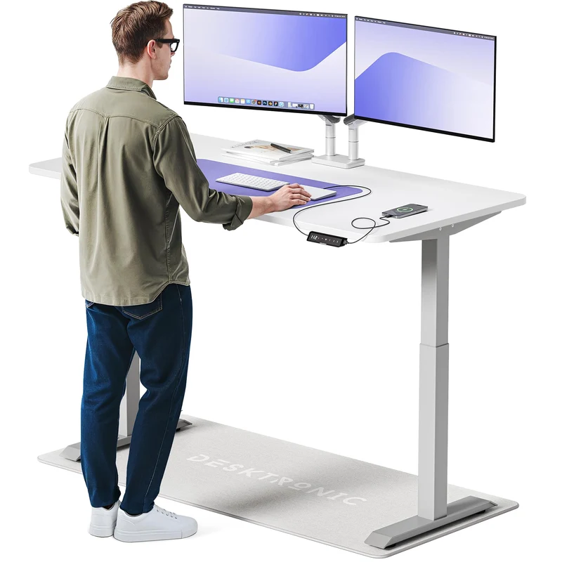 Desktronic HomeOne Elektrisch Höhenverstellbarer Schreibtisch, USB-Anschlüsse, Ergonomischh