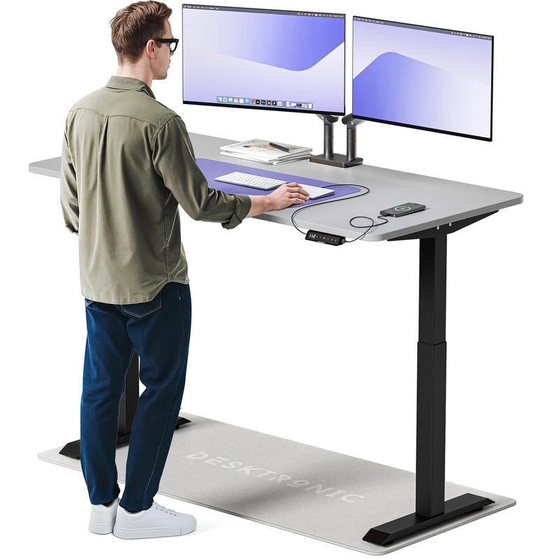 Desktronic HomeOne Elektrisch Höhenverstellbarer Schreibtisch, USB-Anschlüsse, Ergonomischh