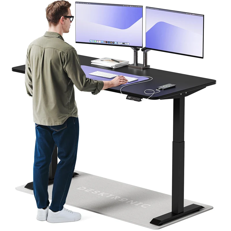 Desktronic HomeOne Elektrisch Höhenverstellbarer Schreibtisch, USB-Anschlüsse, Ergonomischh