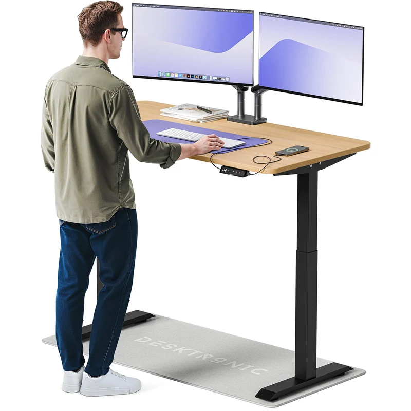 Desktronic HomeOne Elektrisch Höhenverstellbarer Schreibtisch, USB-Anschlüsse, Ergonomischh