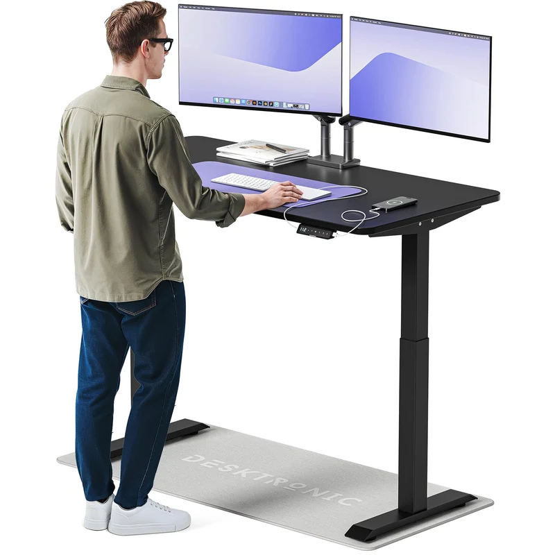 Desktronic HomeOne Elektrisch Höhenverstellbarer Schreibtisch, USB-Anschlüsse, Ergonomischh