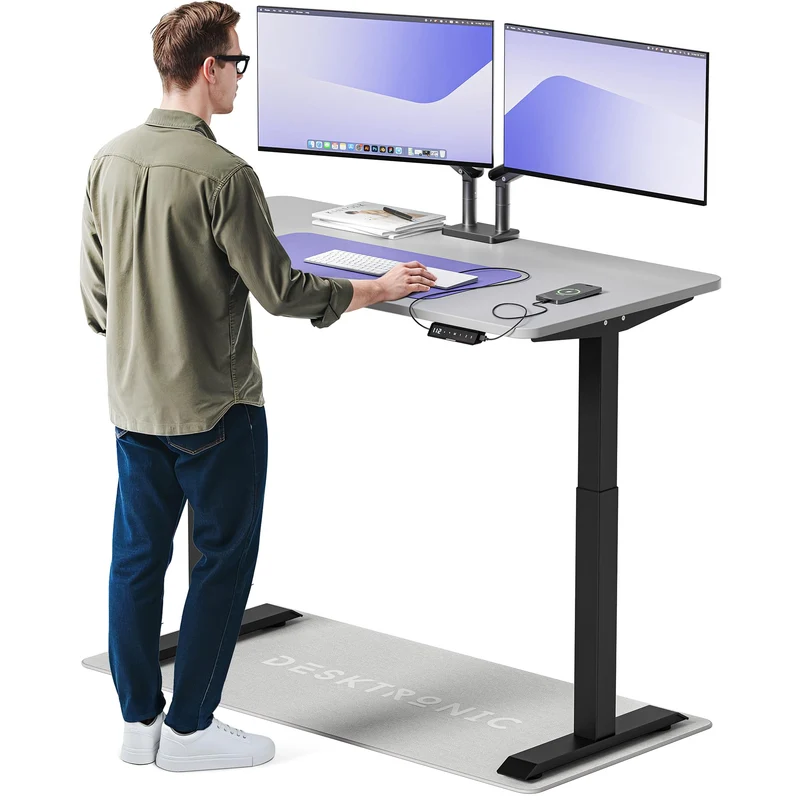 Desktronic HomeOne Elektrisch Höhenverstellbarer Schreibtisch, USB-Anschlüsse, Ergonomischh