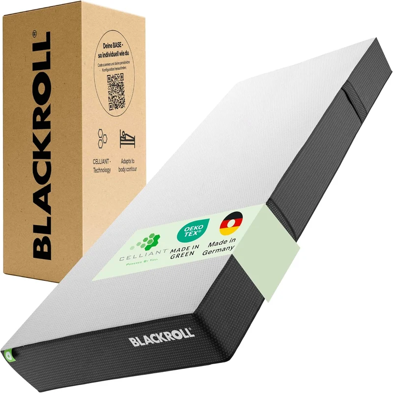 BLACKROLL Recovery Base Matratze 90x200 cm – Hybrid-Memory-Schaum, Mittelfest, Schwarzh