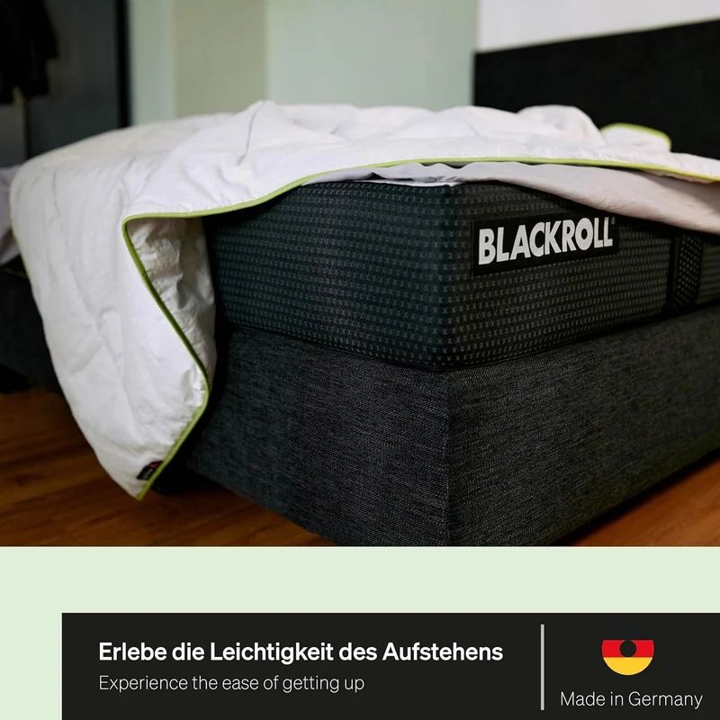 BLACKROLL Recovery Base Matratze 90x200 cm – Hybrid-Memory-Schaum, Mittelfest, Schwarzh