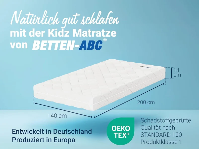 Betten-ABC Kinder & Jugend Matratze - Kaltschaum, Oeko-TEX, waschbarer Bezugh