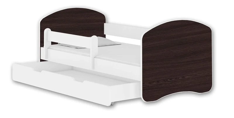 Kinderbett Jugendbett mit einer Schublade und Matratze Weiß ACMA II (180x80 cm + Schublade, Weiß)h