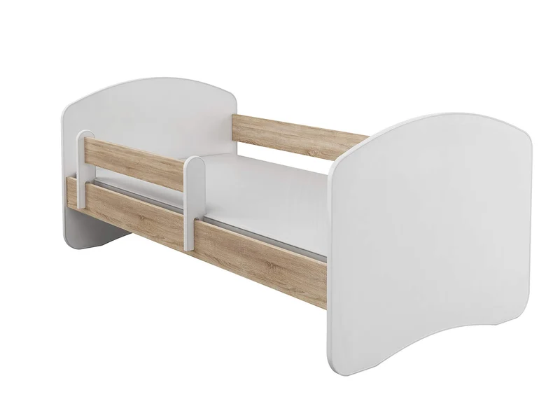 Kinderbett Jugendbett mit einer Schublade und Matratze Weiß ACMA II (180x80 cm + Schublade, Weiß)h