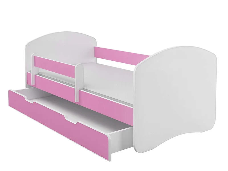 Kinderbett Jugendbett mit einer Schublade und Matratze Weiß ACMA II (180x80 cm + Schublade, Weiß)h
