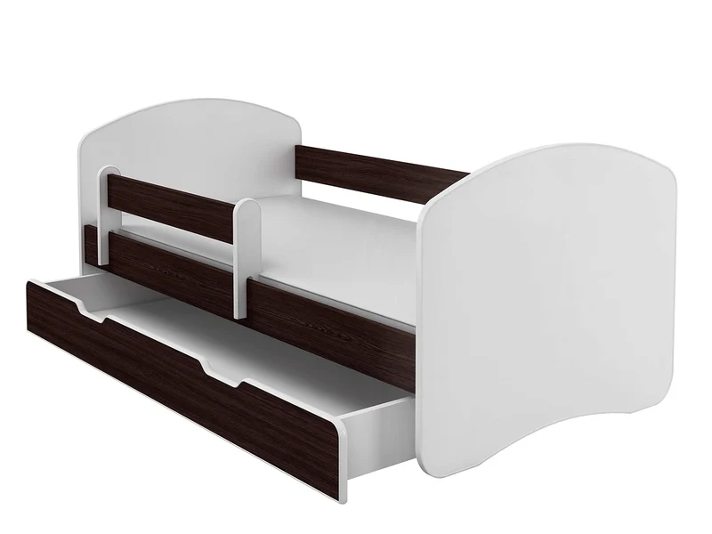 Kinderbett Jugendbett mit einer Schublade und Matratze Weiß ACMA II (180x80 cm + Schublade, Weiß)h