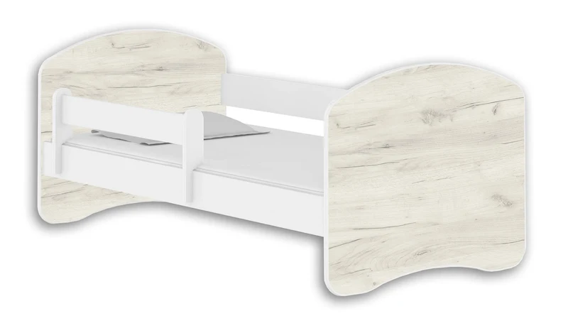 Kinderbett Jugendbett mit einer Schublade und Matratze Weiß ACMA II (180x80 cm + Schublade, Weiß)h
