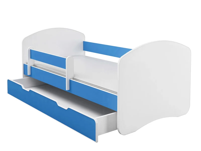 Kinderbett Jugendbett mit einer Schublade und Matratze Weiß ACMA II (180x80 cm + Schublade, Weiß)h
