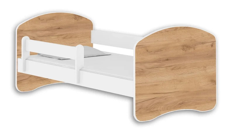 Kinderbett Jugendbett mit einer Schublade und Matratze Weiß ACMA II (180x80 cm + Schublade, Weiß)h