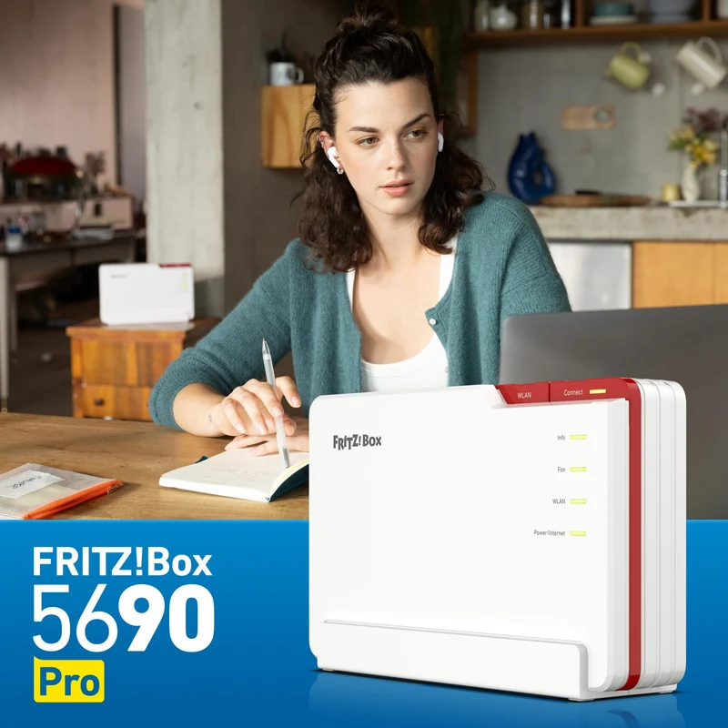 FRITZ!Box 5690 Pro – Wi-Fi 7 Triband-Router für DSL & Glasfaser, Mesh & DECT