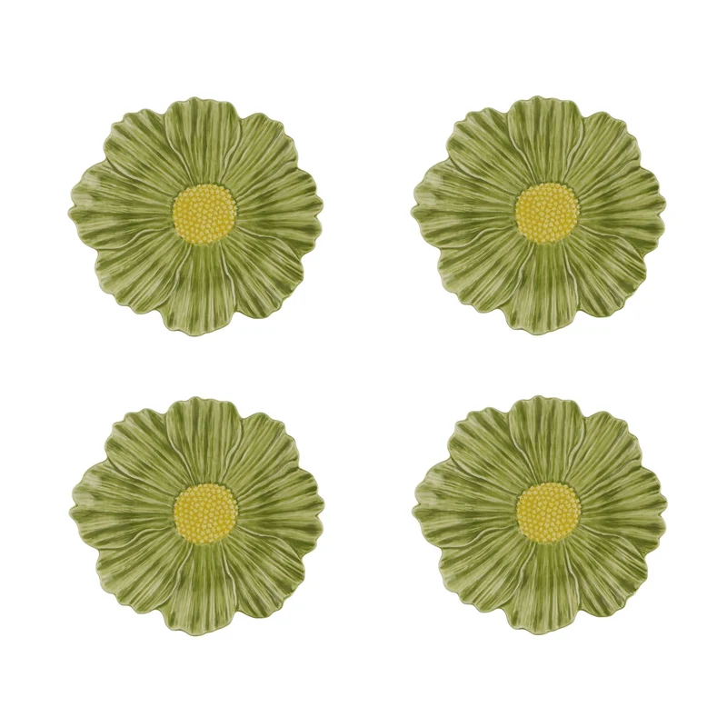 Bordallo Pinheiro Maria Flor Set 4 Piatti Dessert, 22 cm