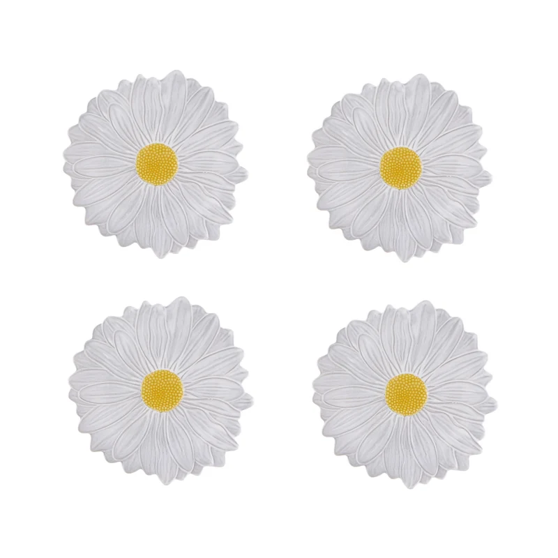 Bordallo Pinheiro Maria Flor Set 4 Piatti Dessert, 22 cm