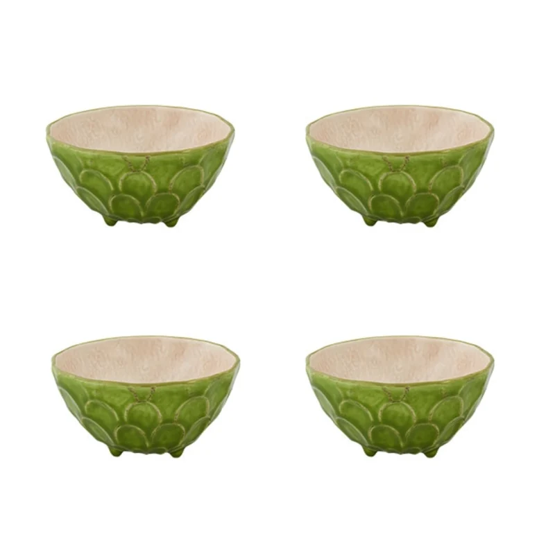Bordallo Pinheiro Frutos Tropicais Set 4 Ciotole Frutta Tropicale, 13 cm