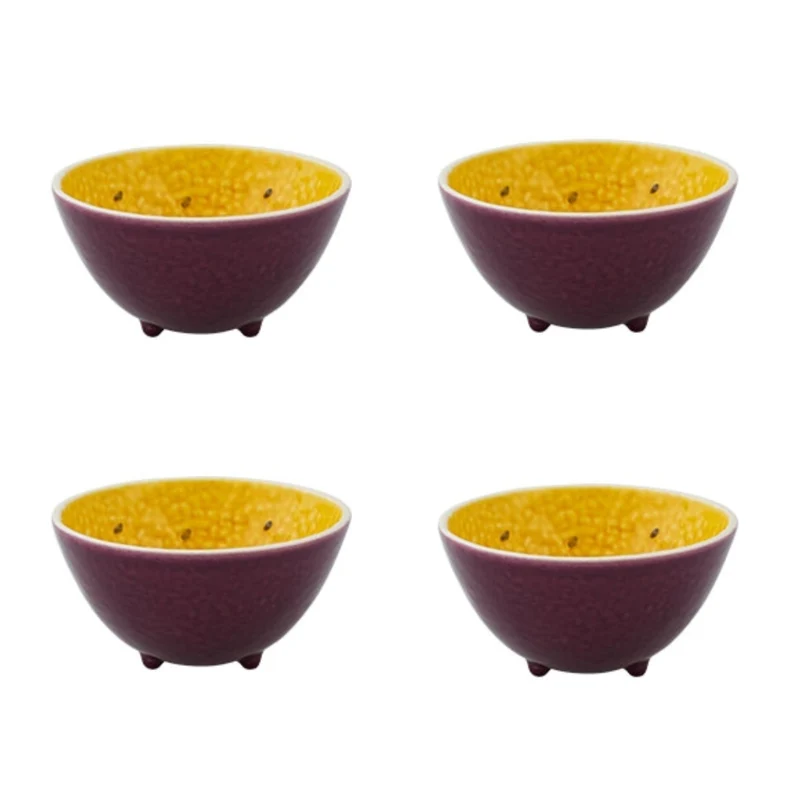 Bordallo Pinheiro Frutos Tropicais Set 4 Ciotole Frutta Tropicale, 13 cm