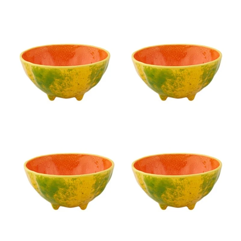 Bordallo Pinheiro Frutos Tropicais Set 4 Ciotole Frutta Tropicale, 13 cm
