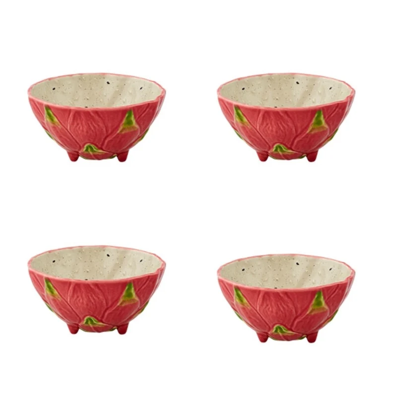 Bordallo Pinheiro Frutos Tropicais Set 4 Ciotole Frutta Tropicale, 13 cm