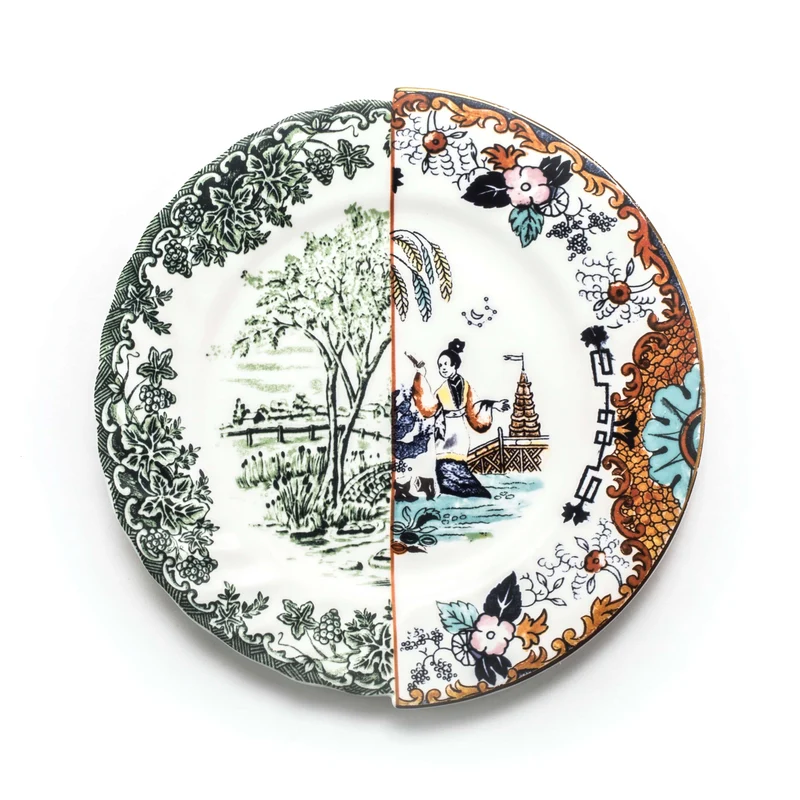 Seletti Hybrid Piatto piano in porcellana, diametro 27,5 cm