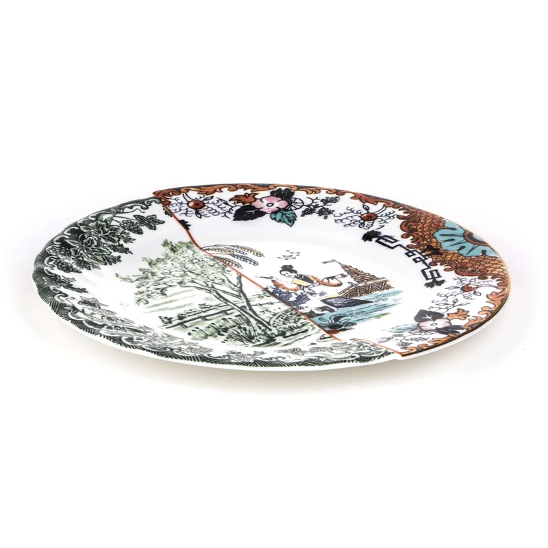 Seletti Hybrid Piatto piano in porcellana, diametro 27,5 cm