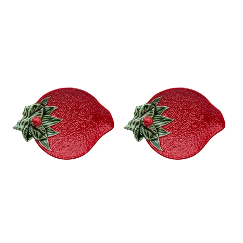 Bordallo Pinheiro Fragola Set 2 Ciotole Ovali, 13,5 cm