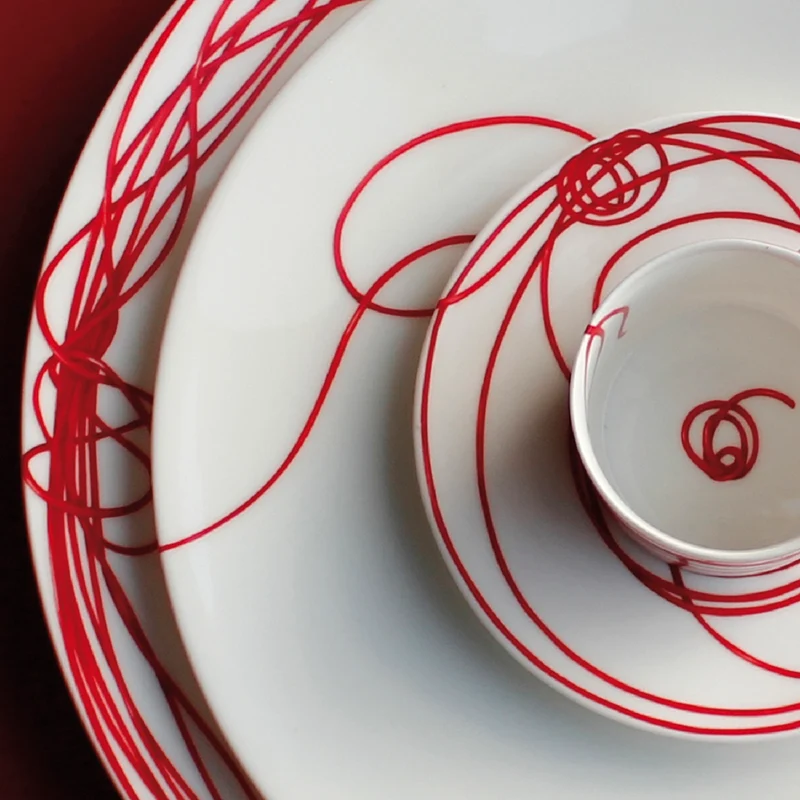 Taitù Fil Rouge Set 4 Piatti Fondi